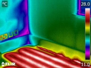 Thermovision of the inside of a building